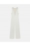 Stella Mccartney Crystal Mesh Deep V Jumpsuit Pure White | Women Jumpsuits