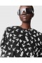 Stella Mccartney Layered Short-sleeve Dove Print Mini Dress Black/white | Women Dresses