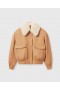 Stella Mccartney Plush Teddy Bomber Jacket Camel | Women Coats And Jackets