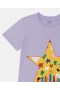 Stella Mccartney Star Graphic Fringe T-shirt Dress Purple | Kids Dresses & Jumpsuits