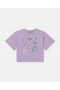 Stella Mccartney Stella Woodland Lettering Cropped T-shirt Purple | Kids T-Shirts And Tops