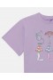 Stella Mccartney Stella Woodland Lettering Cropped T-shirt Purple | Kids T-Shirts And Tops