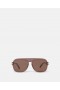 Stella Mccartney Straight-edge Sunglasses Glossy Dark Chocolate And Gold | Women Sunglasses