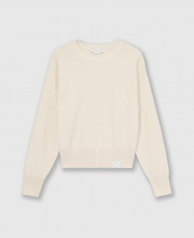 Stella Mccartney Cropped Kelsun Crewneck Sweater Cream | Women Knitwear