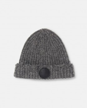 Stella Mccartney Distressed Ribbed Knit Beanie Charcoal Gray | Women Hats And Scarves