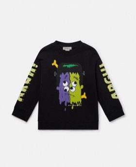 Stella Mccartney Frankenstein Graphic Sweatshirt Black | Kids Sweaters & Cardigans