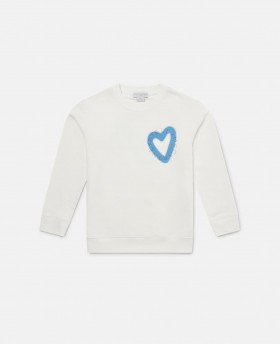Stella Mccartney Graffiti Heart Graphic Sweatshirt Cream | Kids T-Shirts And Tops