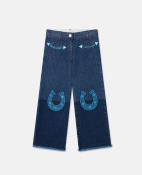 Stella Mccartney Horse Appliqué Denim Jeans Blue | Kids Pants & Shorts