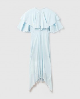 Stella Mccartney Layered Short-sleeve Semi-sheer Midi Dress Blue | Women Dresses