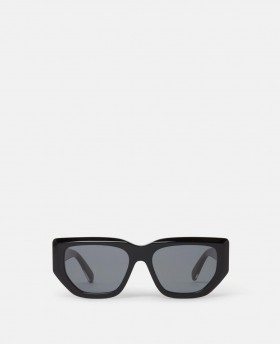 Stella Mccartney Logo Cat‐eye Sunglasses Glossy Black And Gold | Women Sunglasses