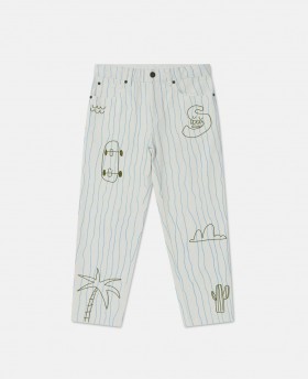 Stella Mccartney Skateboard Print Jeans Cream | Kids Pants & Shorts