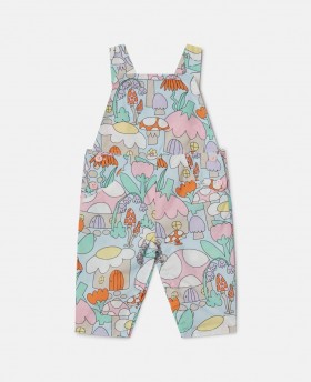 Stella Mccartney Woodland Print Denim Dungarees Blue | Kids Baby Girls