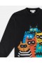  Moletom Stella McCartney Cats com estampa preta | Camisetas e moletons infantis