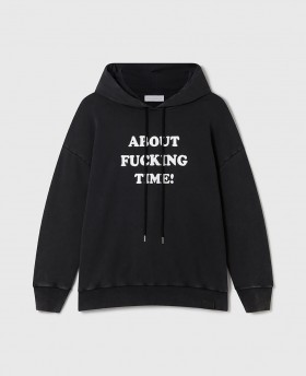 Moletom Stella McCartney About Fucking Time! Preto Lavado | Moletons e Camisetas Femininas