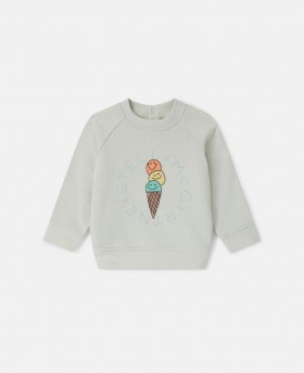  Camiseta de manga comprida Stella McCartney com estampa de sorvete, verde | Infantil para meninos