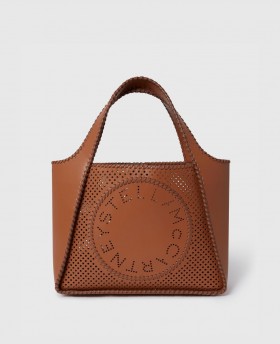  Bolsa transversal Stella McCartney com logo na cor Brandy | Bolsas transversais femininas