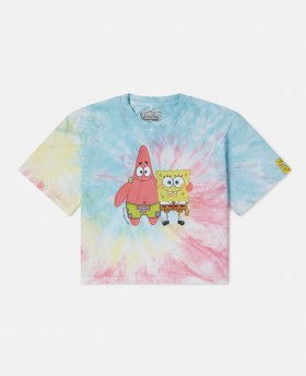 Camiseta Stella McCartney Bob Esponja com estampa tie-dye multicolorida | Camisetas e blusas infantis