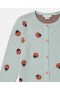 Stella McCartney Ladybird kötött, kereknyakú kardigán, zöld | Gyerek pulóverek és kardigánok