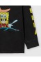 Stella McCartney Spongyabob grafikás hosszú ujjú póló, fekete | Gyerek pólók és pulóverek