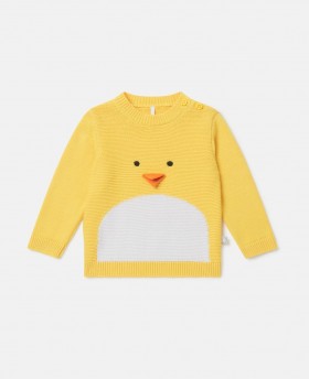 Stella McCartney Chick Embroidered Pulóver Sárga | Gyerek Baba Fiú Pulóver