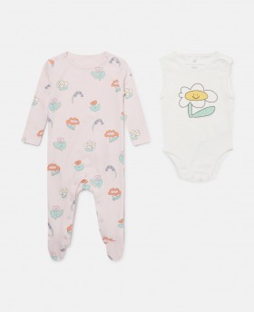  Stella McCartney Virágmintás Romper Szett Rózsaszín | Gyerek Kiegészítők