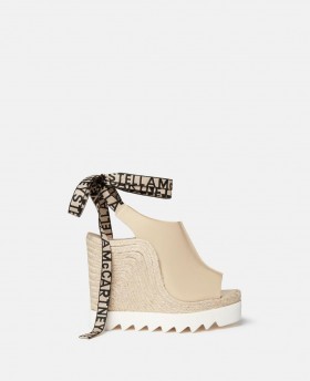  Stella McCartney Gaia Alter Mat peeptoe ékszíjjal ellátott espadrillák homokszínű | Női espadrillák