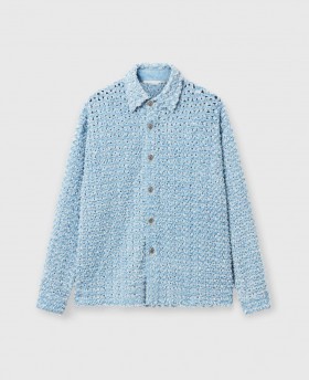 Stella McCartney Oversized Denim Bouclé Ing Világoskék | Női Farmer