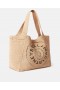  Mála Tote Mór Raffia le Lógó Stella McCartney, Nádúrtha | Málaí Tote do Mhná