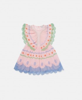 Gúna Sciathánach Féileacán Stella McCartney Bándearg le Muinchille Fada | Gúnaí & Jumpsuits do Pháistí