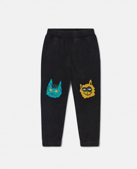  Stella McCartney Cats Graphic Sweatpants Dubh | Bríste & Gearrghráin do Pháistí
