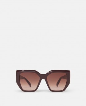  Gloiní gréine Stella McCartney Chunky Square Cat-eye Tréshoilseach Seacláide Dorcha agus Óir | Gloiní gréine do Mhná