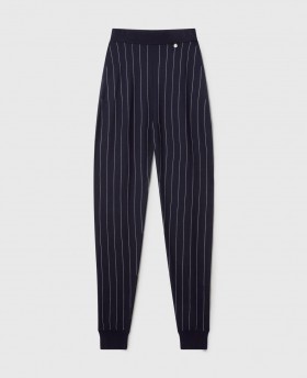 Brístí Sweatpant le Crios Leaisteach agus Pinstripe Stella McCartney i gCabhlach | Brístí agus Gearrghráin do Mhná