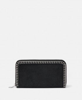  Sparán Ilchríochach Stella McCartney Falabella Zip Dubh | Mná An Falabella Íocónach
