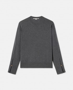  Geansaí Stella McCartney Stella Iconics Scoilt-Chufa Liath | Éadaí Cniotáilte do Mhná