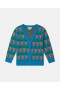 Cardigan lavorato a maglia con motivo a carota di Stella Mccartney, blu | Maglioni e cardigan per bambini