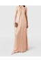  Stella Mccartney Abito lungo in raso con scollo all'americana e catena rosa carne | Abiti da donna