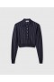  Stella Mccartney Top a maniche lunghe con colletto a righe blu navy | Maglieria da donna