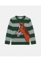  Stella Mccartney Maglione con frange e stampa grafica di cavalli grigio | Maglioni e cardigan per bambini