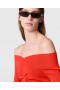  Stella Mccartney Maglia a maniche lunghe in rete trasparente rossa | Maglieria da donna