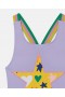  Costume da bagno con frange e grafica a stelle Stella Mccartney Viola | Costumi da bagno per bambini