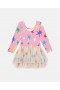  Stella Mccartney Abito in tulle con motivo a stelle rosa | Abiti e tute per bambini