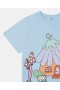 Stella Mccartney Woodland Friends T-shirt girocollo blu | T-shirt e felpa per bambini