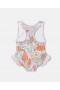  Costume da bagno con volant e stampa Woodland di Stella Mccartney, rosa | Costumi da bagno per bambini
