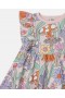  Stella Mccartney Woodland Print Abito plissettato con maniche ad aletta, rosa | Bambini e bambine