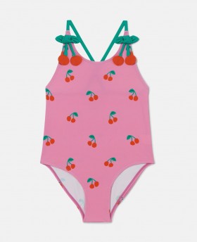  Costume da bagno Stella Mccartney con stampa ciliegie rosa | Costumi da bagno per bambini