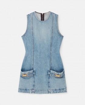  Stella Mccartney Mini abito senza maniche con fibbia blu lavaggio chiaro | Denim da donna