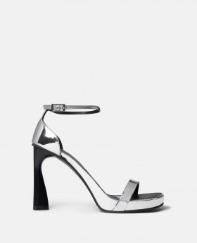  Sandali con tacco a specchio Elsa di Stella Mccartney, argento | Tacchi da donna