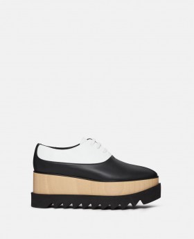  Scarpe con plateau Stella Mccartney Elyse Monochrome Nero Notte e Bianco Puro | Zeppe da donna