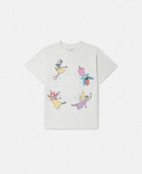  Stella Mccartney Fairies Print Crewneck T-shirt bianca | T-shirt e top per bambini