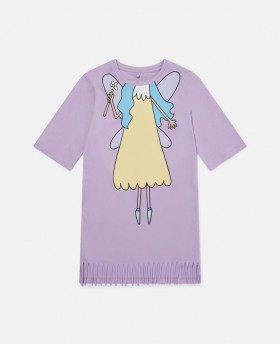  Stella Mccartney Fairy Graphic Crewneck T-shirt Dress Viola | Abiti e tute per bambini